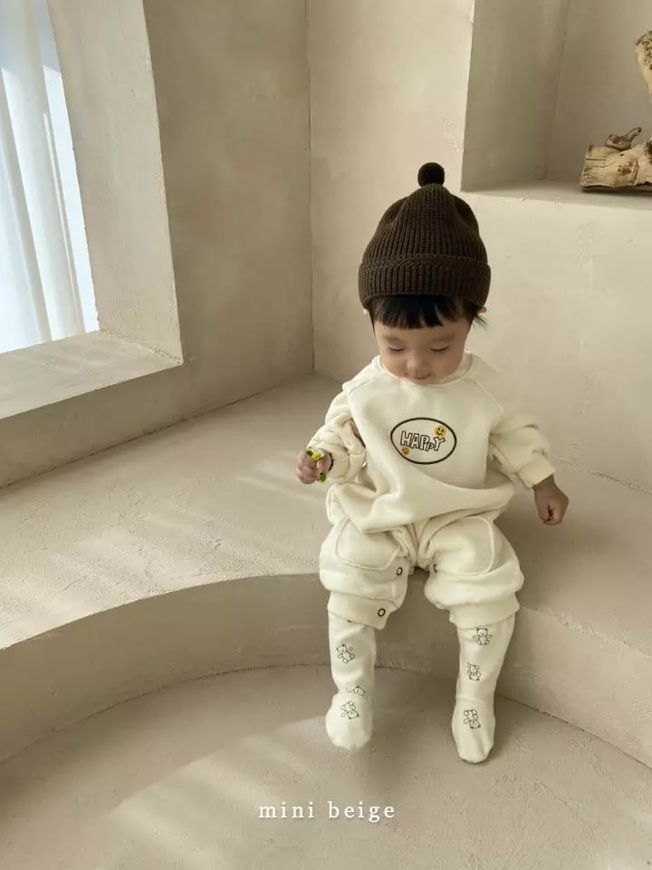 The Beige - Korean Baby Fashion - #babyfever - Mini Happiness Smile Bodysuit - 11