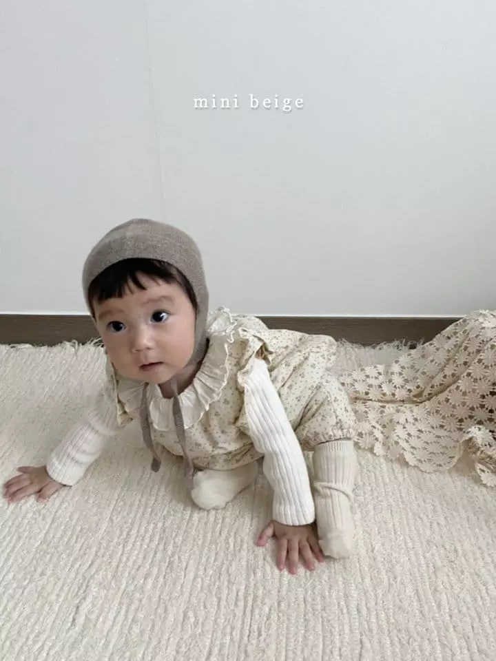 The Beige - Korean Baby Fashion - #babyfever - Mini Bonding Slit Bodysuit - 9