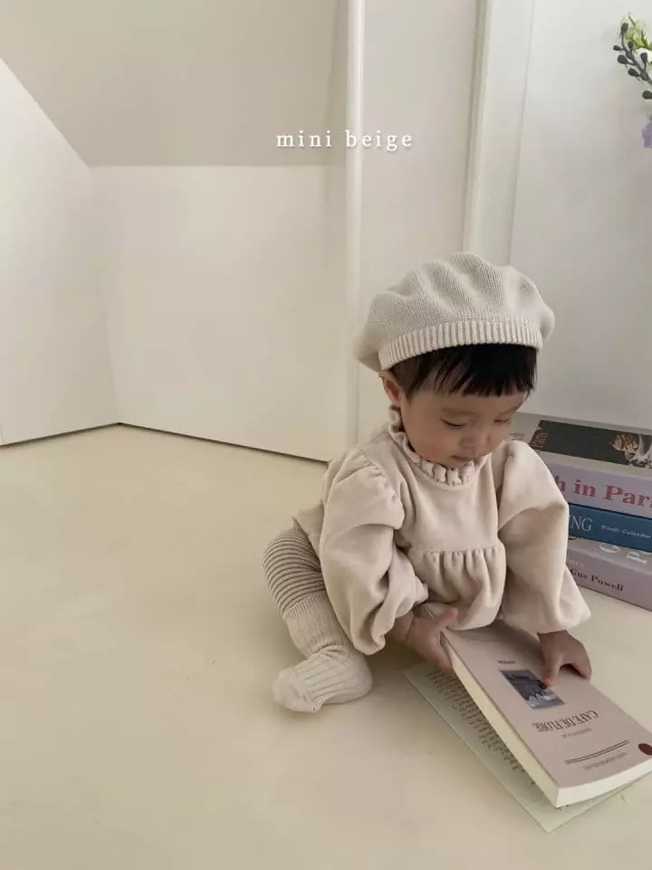 The Beige - Korean Baby Fashion - #babyfever -  Mini Veloure Bodysuit - 8