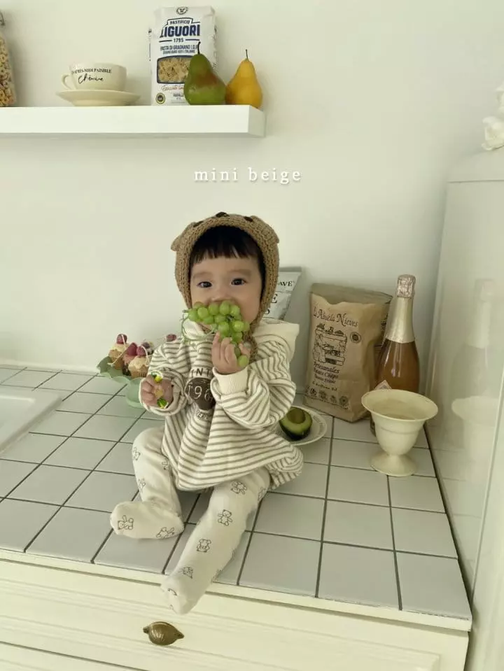 The Beige - Korean Baby Fashion - #babyfever - Mini Stripes Hoody Bodysuit - 7