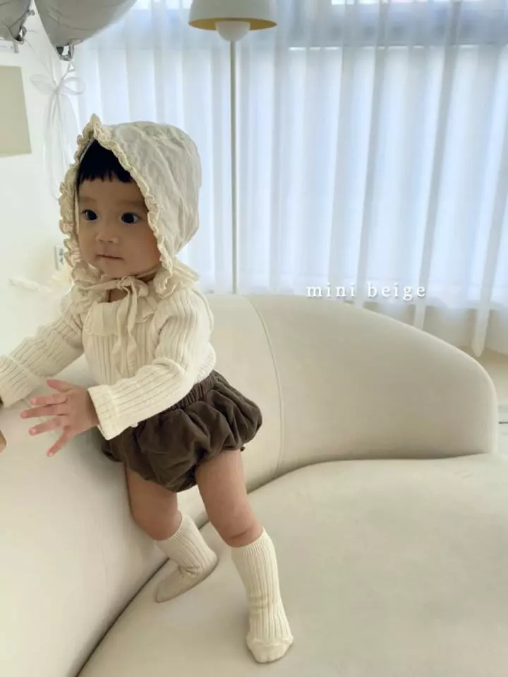 The Beige - Korean Baby Fashion - #babygirlfashion - Mini Rib Frill Bloomer - 6