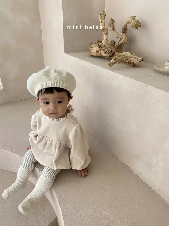 The Beige - Korean Baby Fashion - #babygirlfashion -  Mini Veloure Bodysuit - 9