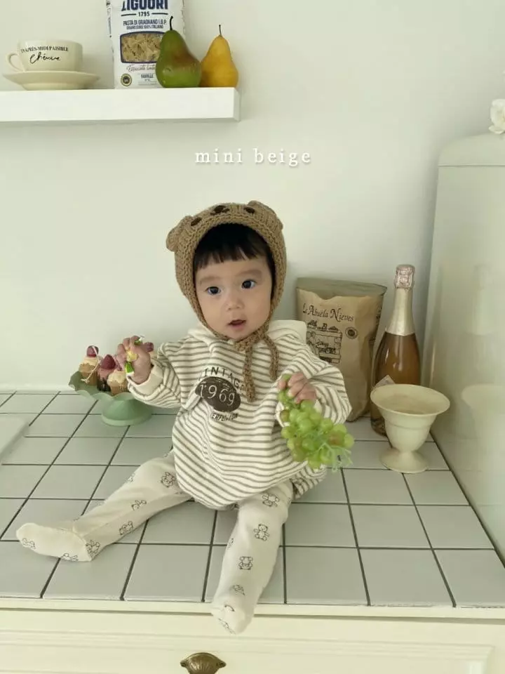 The Beige - Korean Baby Fashion - #babylifestyle - Mini Stripes Hoody Bodysuit - 9