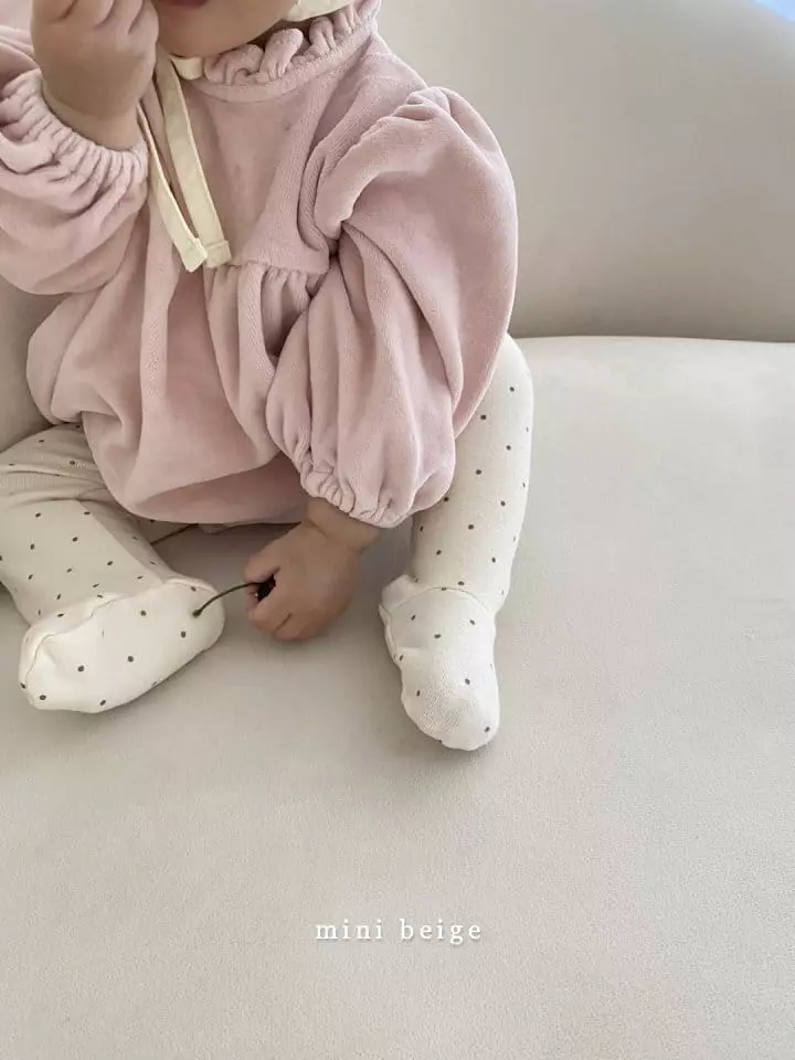 The Beige - Korean Baby Fashion - #babyoninstagram -  Mini Veloure Bodysuit - 11