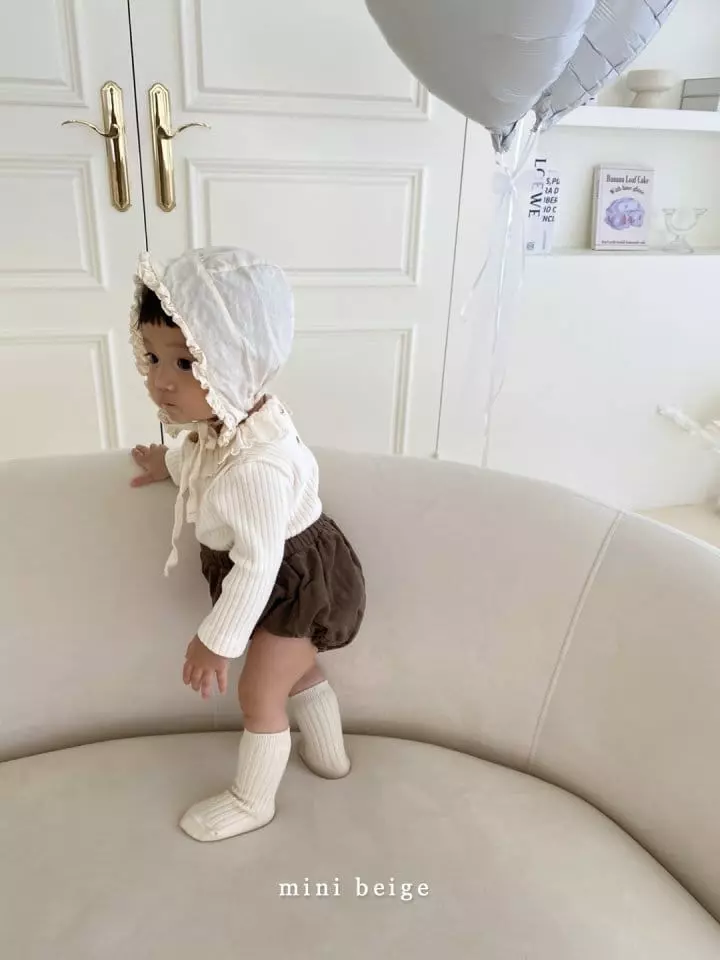 The Beige - Korean Baby Fashion - #babyootd - Mini Rib Frill Bloomer - 9
