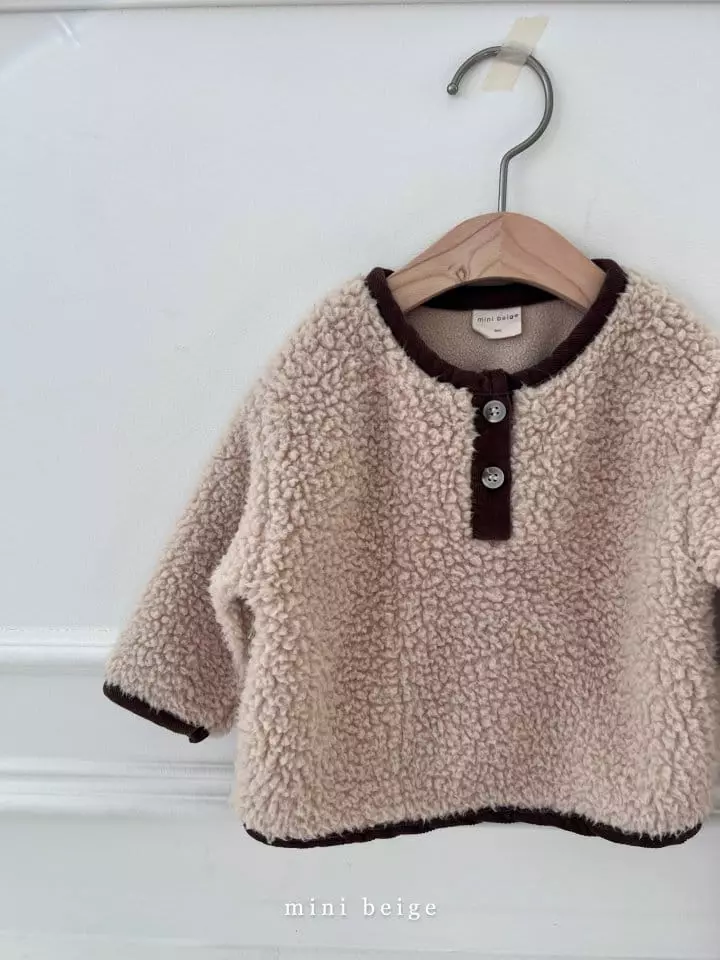 The Beige - Korean Baby Fashion - #babyootd - Mini Fleece Top Bottom Set - 3