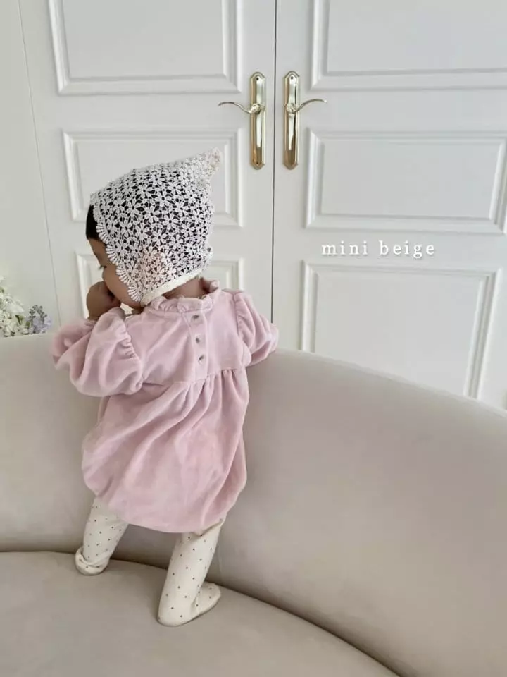 The Beige - Korean Baby Fashion - #babyootd -  Mini Veloure Bodysuit - 12