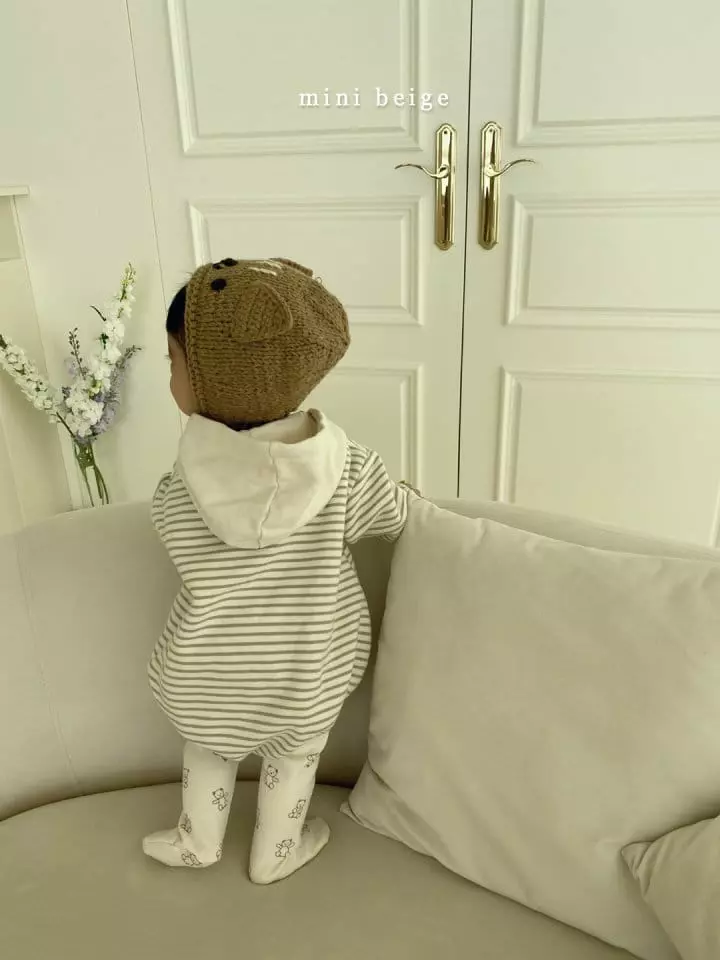 The Beige - Korean Baby Fashion - #babyootd - Mini Stripes Hoody Bodysuit - 11
