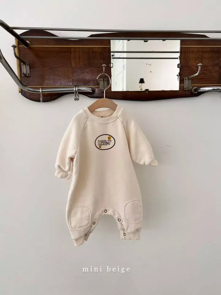 The Beige - Korean Baby Fashion - #babyoutfit - Mini Happiness Smile Bodysuit - 2