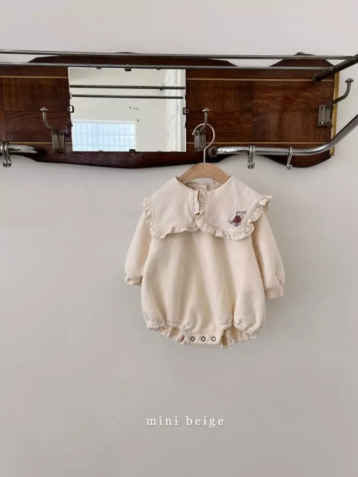 The Beige - Korean Baby Fashion - #onlinebabyboutique - Mini Rabbit Embroidery Bodysuit - 3