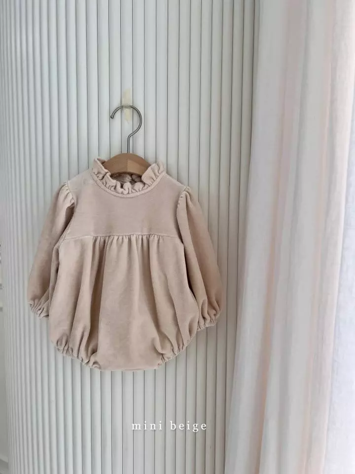 The Beige - Korean Baby Fashion - #onlinebabyboutique -  Mini Veloure Bodysuit