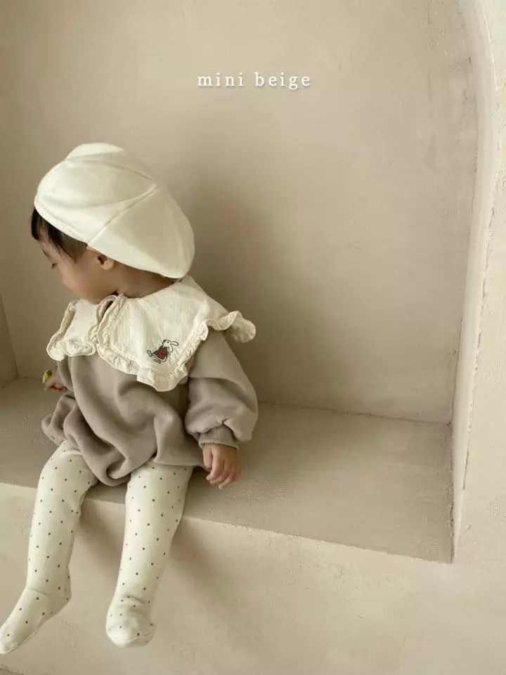 The Beige - Korean Baby Fashion - #onlinebabyboutique - Mini Rabbit Embroidery Bodysuit - 4