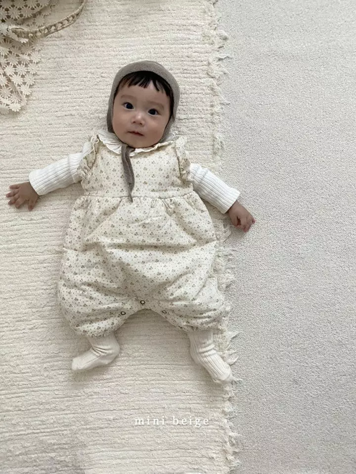 The Beige - Korean Baby Fashion - #onlinebabyshop - Mini Bonding Slit Bodysuit - 3