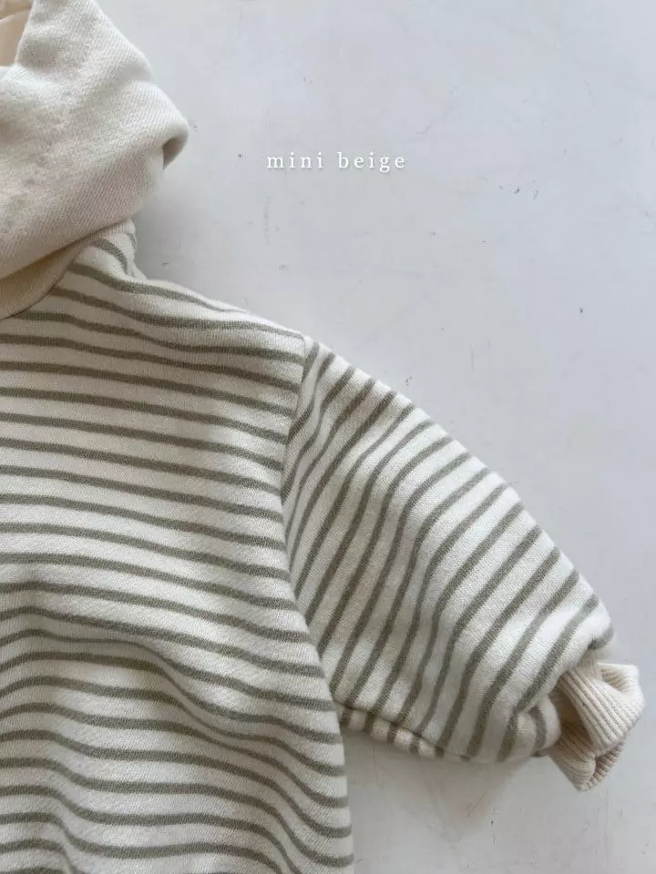 The Beige - Korean Baby Fashion - #smilingbaby - Mini Stripes Hoody Bodysuit - 2