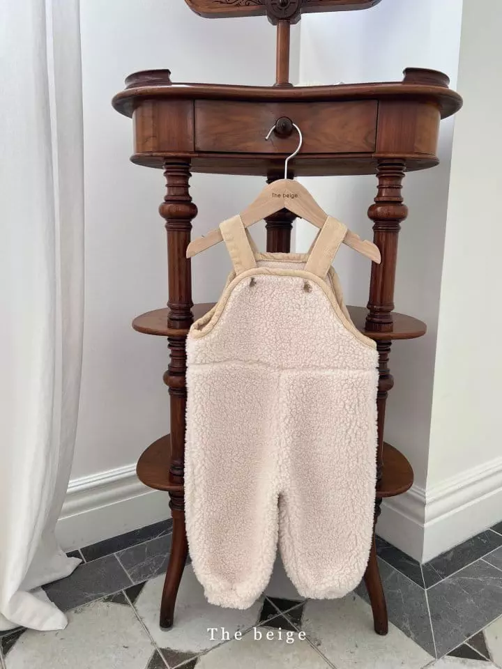 The Beige - Korean Children Fashion - #stylishchildhood - Fleece Dungarees Pants - 4