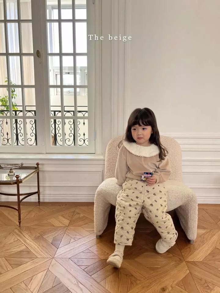 The Beige - Korean Children Fashion - #childofig - Flower Quilting Pants - 5