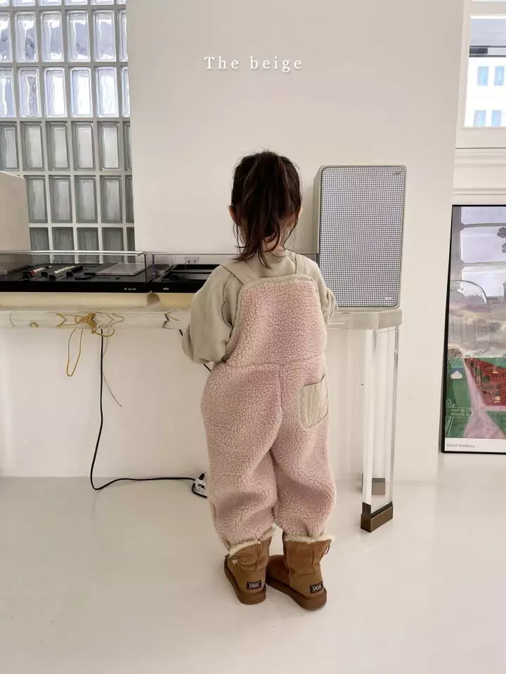 The Beige - Korean Children Fashion - #designkidswear - Fleece Dungarees Pants - 6
