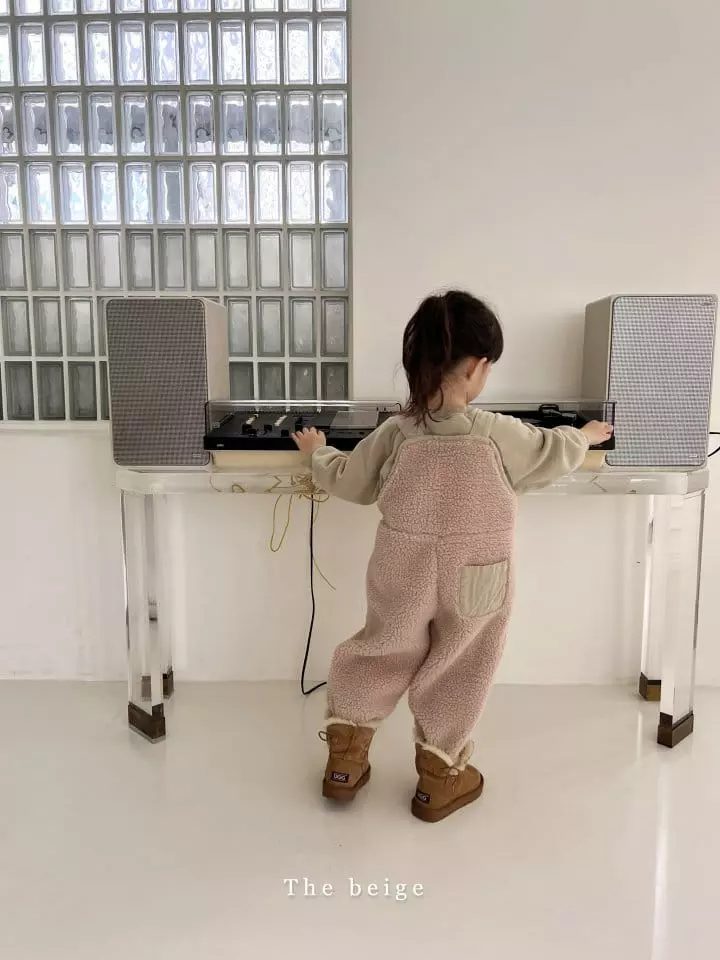 The Beige - Korean Children Fashion - #discoveringself - Fleece Dungarees Pants - 7