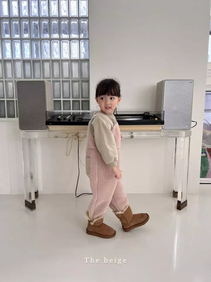 The Beige - Korean Children Fashion - #fashionkids - Fleece Dungarees Pants - 8