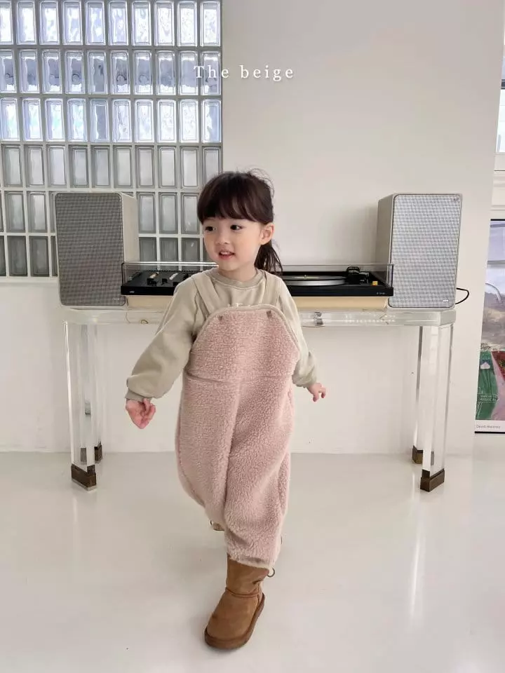 The Beige - Korean Children Fashion - #kidsshorts - Fleece Dungarees Pants - 9