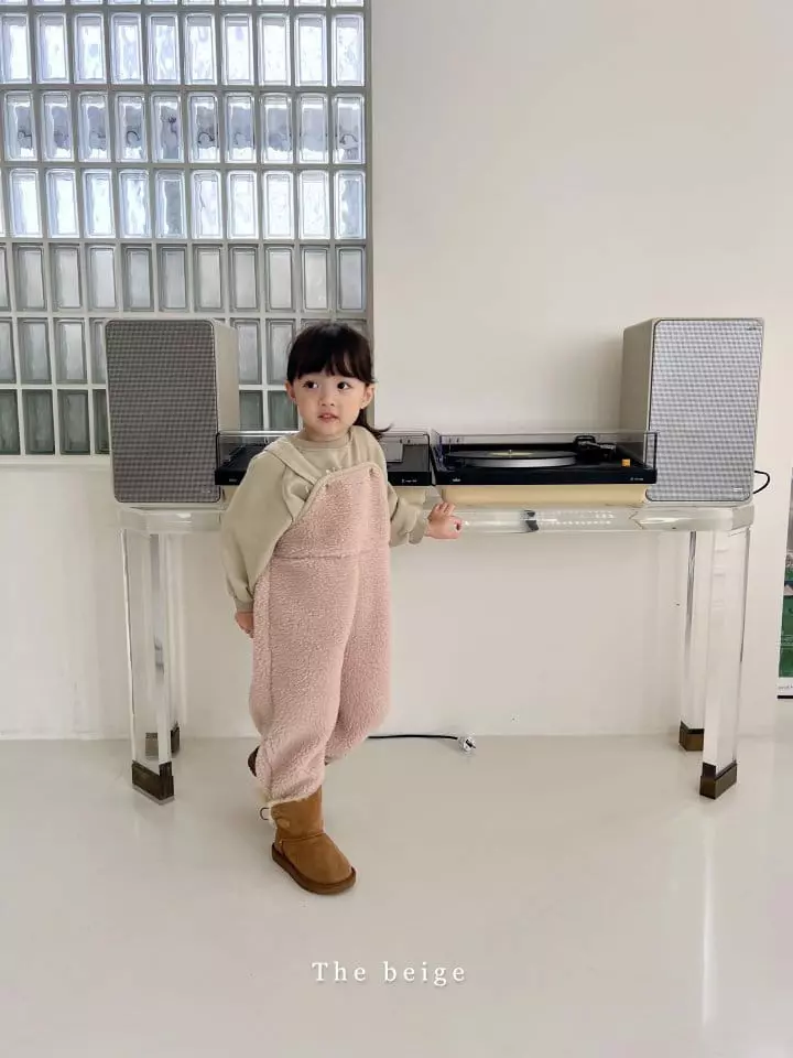 The Beige - Korean Children Fashion - #kidsstore - Fleece Dungarees Pants - 10