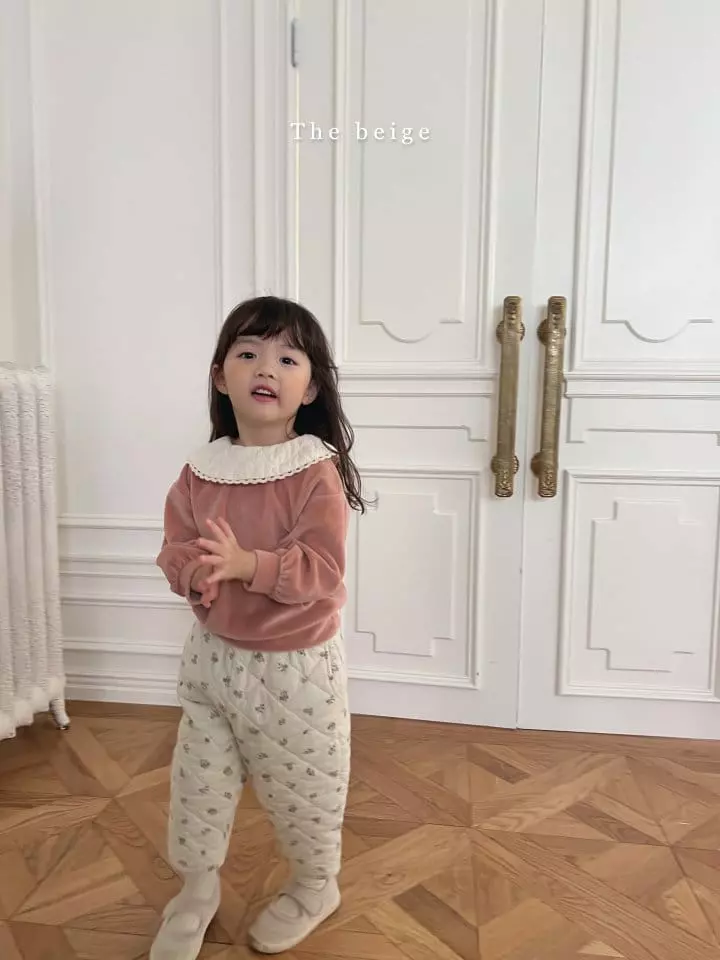 The Beige - Korean Children Fashion - #kidzfashiontrend - Flower Quilting Pants - 12