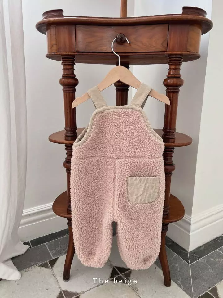 The Beige - Korean Children Fashion - #stylishchildhood - Fleece Dungarees Pants - 3