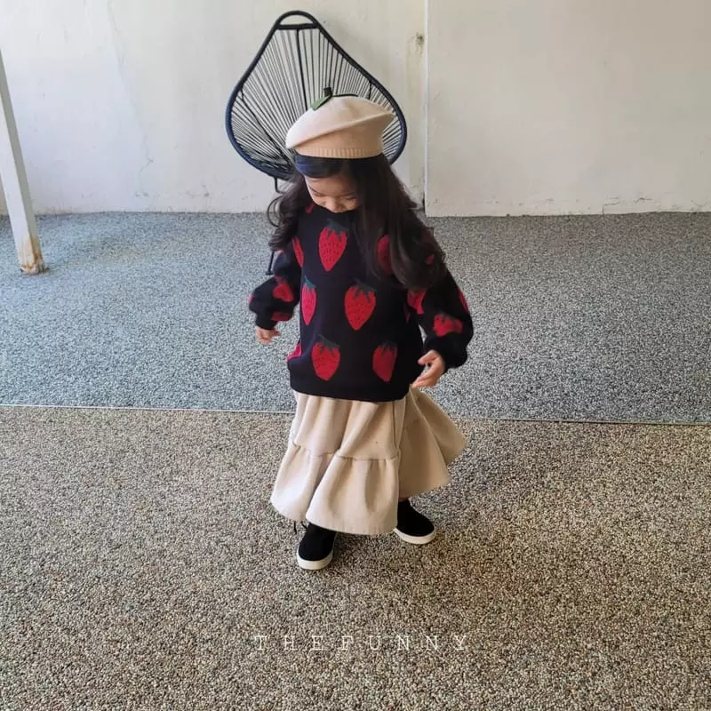 The Funny - Korean Children Fashion - #prettylittlegirls - Strawberry Knit Sweatshirt - 3