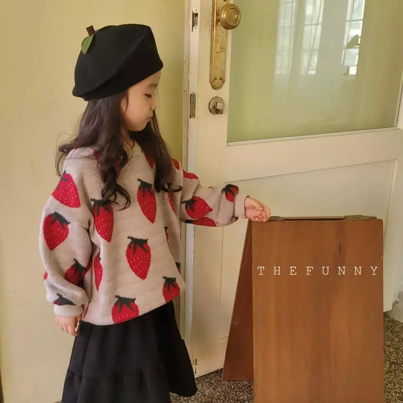 The Funny - Korean Children Fashion - #stylishchildhood - Strawberry Knit Sweatshirt - 6