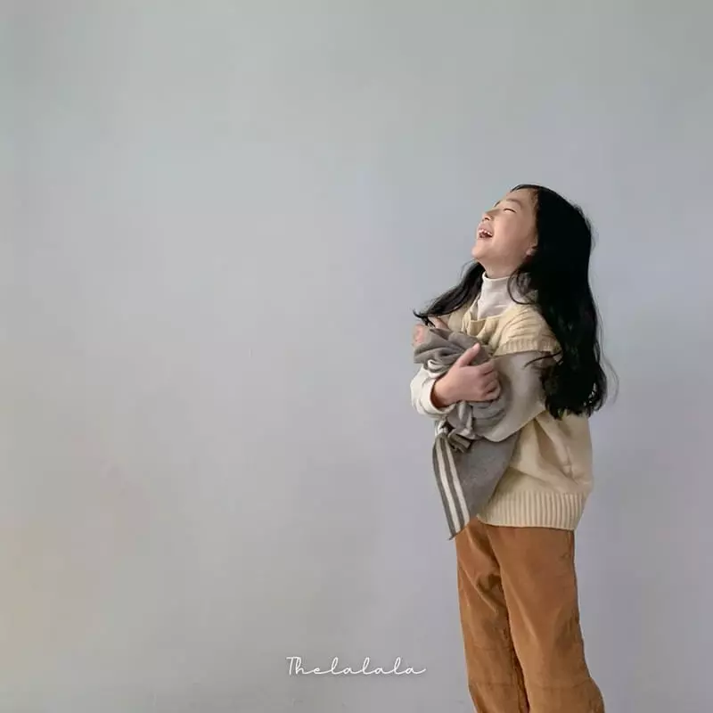 The Lalala - Korean Children Fashion - #fashionkids - Black Whole Knit Vest - 10
