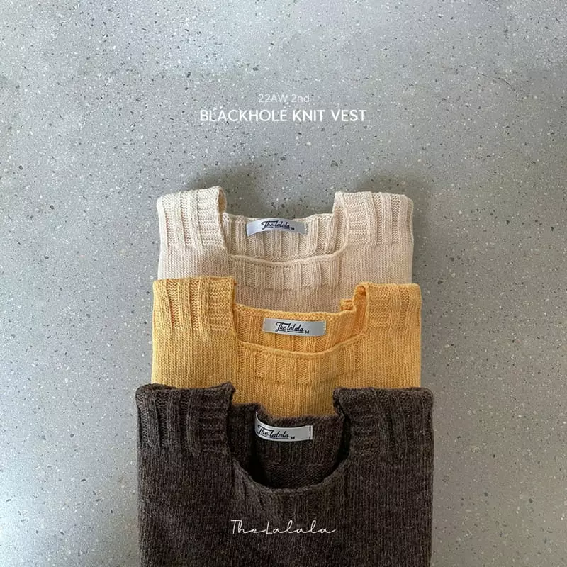 The Lalala - Korean Children Fashion - #littlefashionista - Black Whole Knit Vest