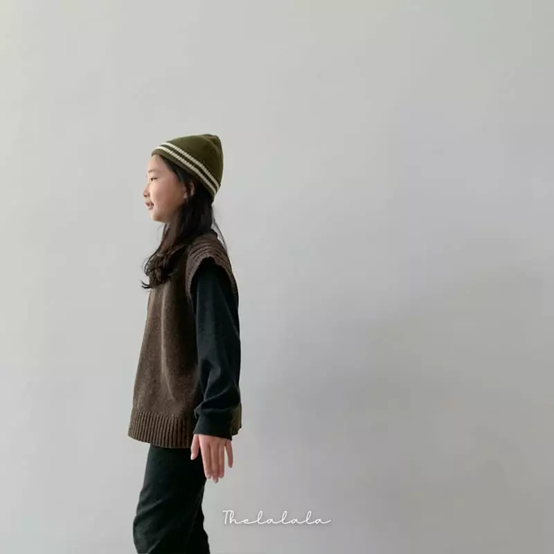 The Lalala - Korean Children Fashion - #minifashionista - Black Whole Knit Vest - 3