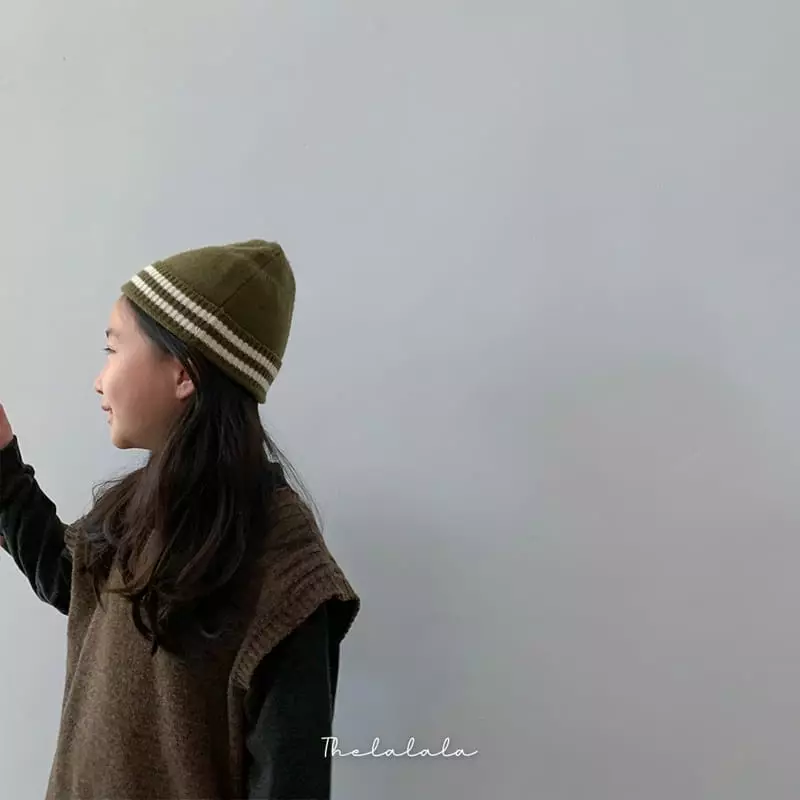 The Lalala - Korean Children Fashion - #minifashionista - Black Whole Knit Vest - 4