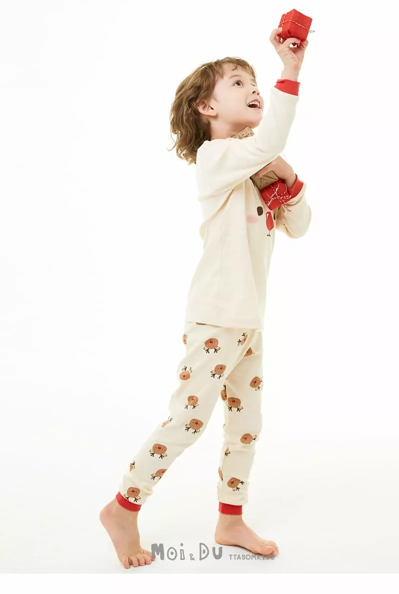 Ttasom - Korean Children Fashion - #kidsshorts - Rudolf Face Dumble Washing Easywear - 5