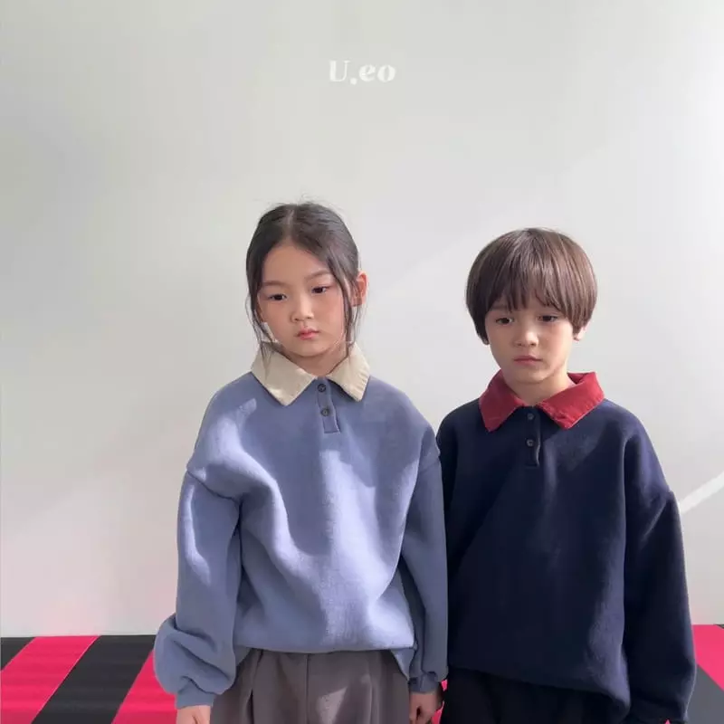 U Eo - Korean Children Fashion - #Kfashion4kids - Color Collar Sweatshirt - 6