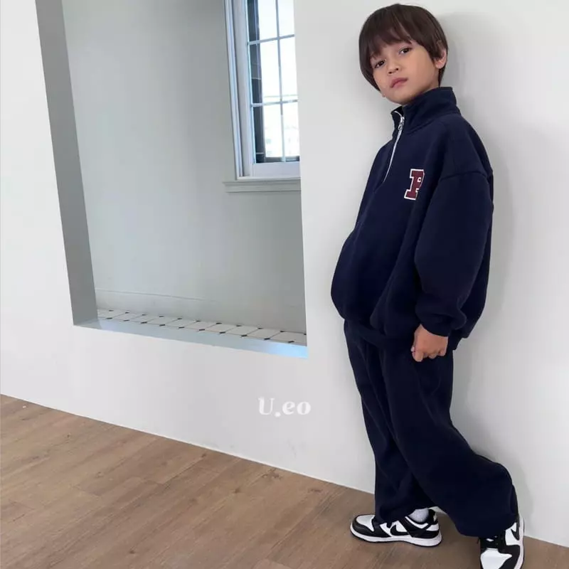U Eo - Korean Children Fashion - #Kfashion4kids - Half Zip-up Sweatshirt