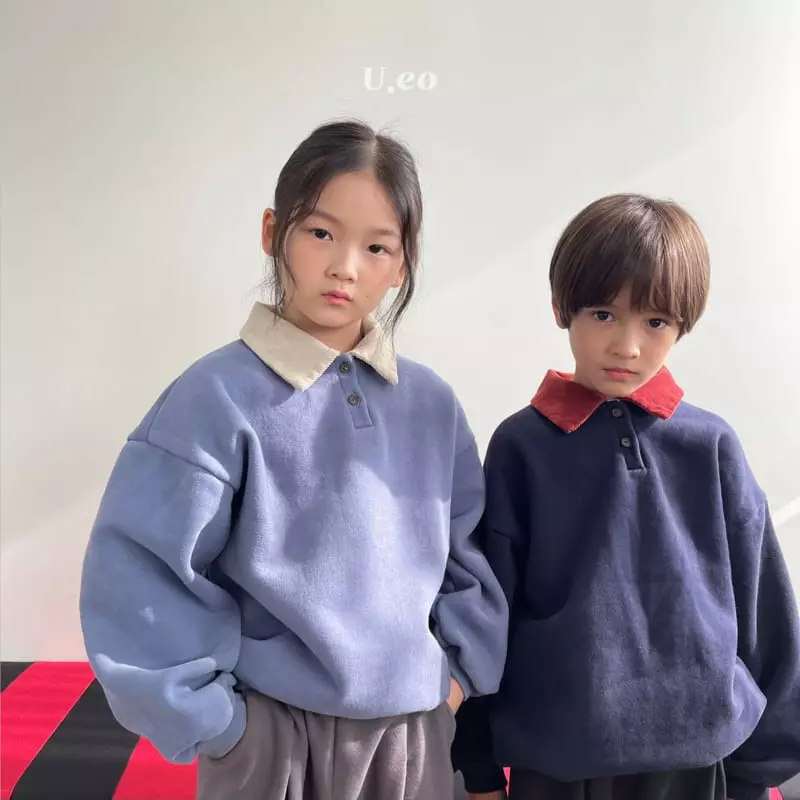 U Eo - Korean Children Fashion - #discoveringself - Color Collar Sweatshirt