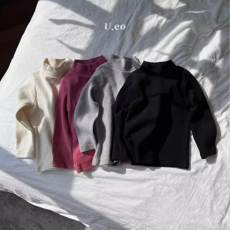 U Eo - Korean Children Fashion - #littlefashionista - Peach Turtleneck Tee - 8