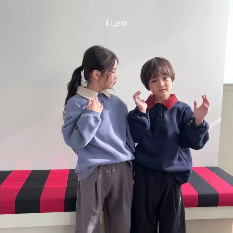 U Eo - Korean Children Fashion - #littlefashionista - Color Collar Sweatshirt - 7