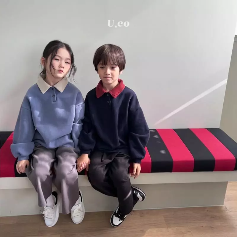 U Eo - Korean Children Fashion - #minifashionista - Color Collar Sweatshirt - 9