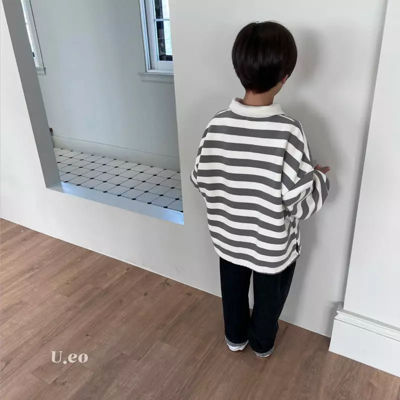 U Eo - Korean Children Fashion - #minifashionista - Stripes Collar Tee - 8