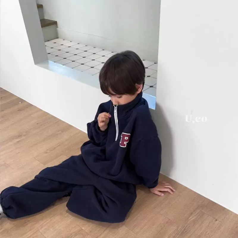U Eo - Korean Children Fashion - #stylishchildhood - Half Zip-up Sweatshirt - 8