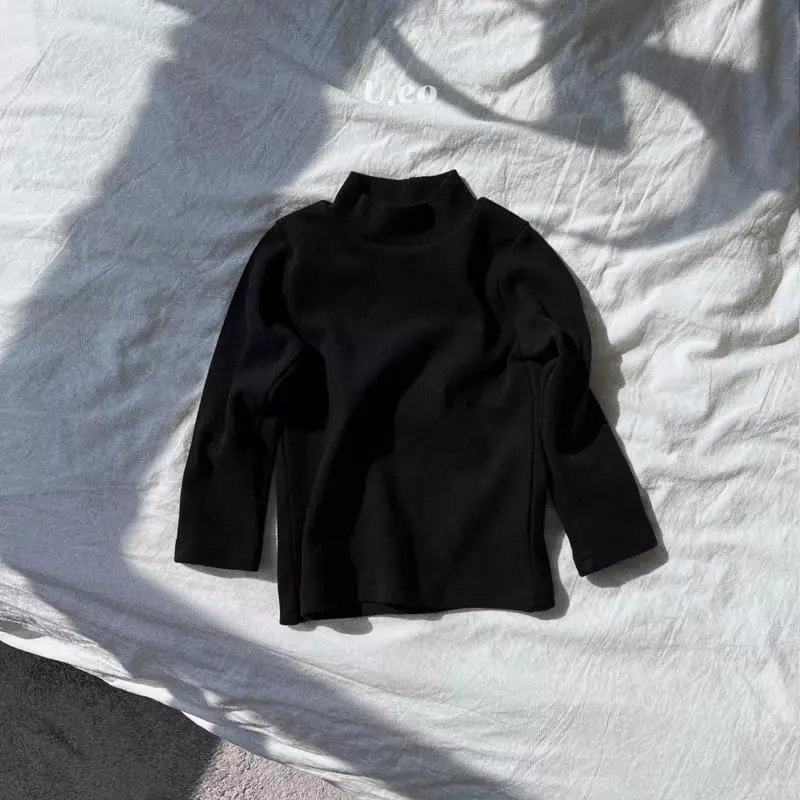 U Eo - Korean Children Fashion - #todddlerfashion - Peach Turtleneck Tee - 12