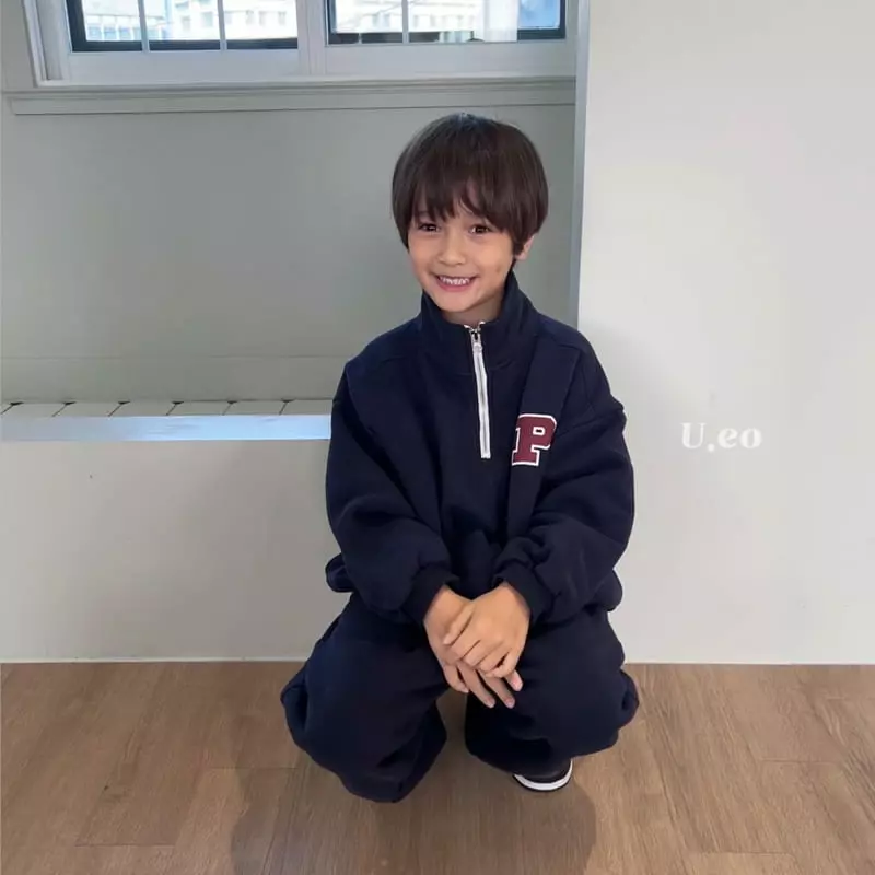 U Eo - Korean Children Fashion - #todddlerfashion - Half Zip-up Sweatshirt - 6
