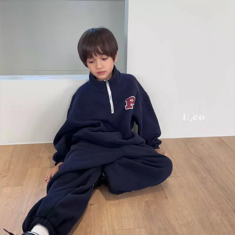 U Eo - Korean Children Fashion - #toddlerclothing - Half Zip-up Sweatshirt - 7