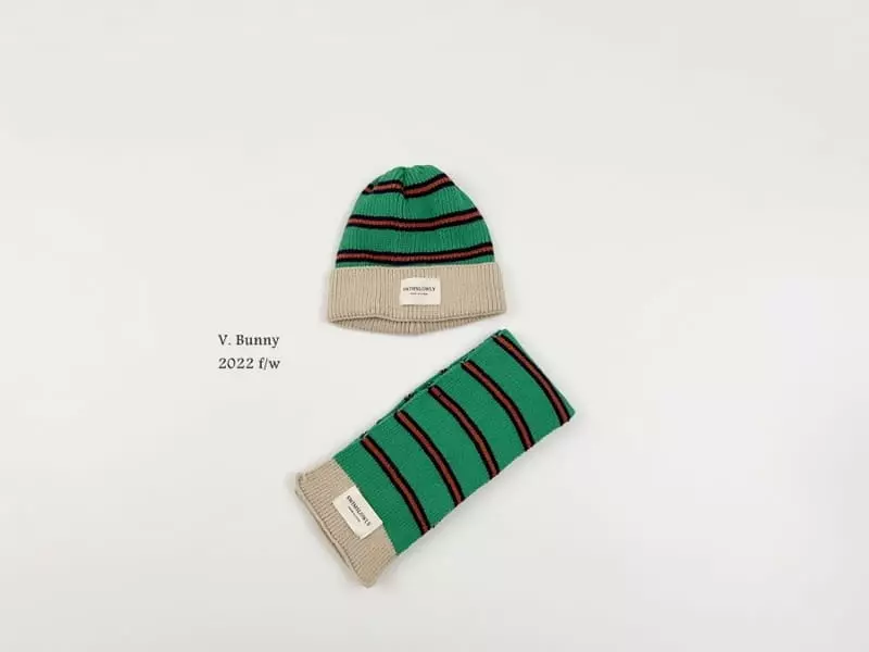 V Bunny - Korean Children Fashion - #Kfashion4kids - Stripes Hat Muffler Set - 9