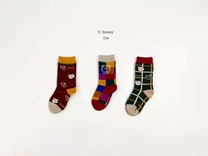 V Bunny - Korean Children Fashion - #stylishchildhood - Tree Be Socks Set - 4