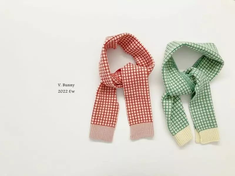 V Bunny - Korean Children Fashion - #childrensboutique - Check Color Muffler - 3