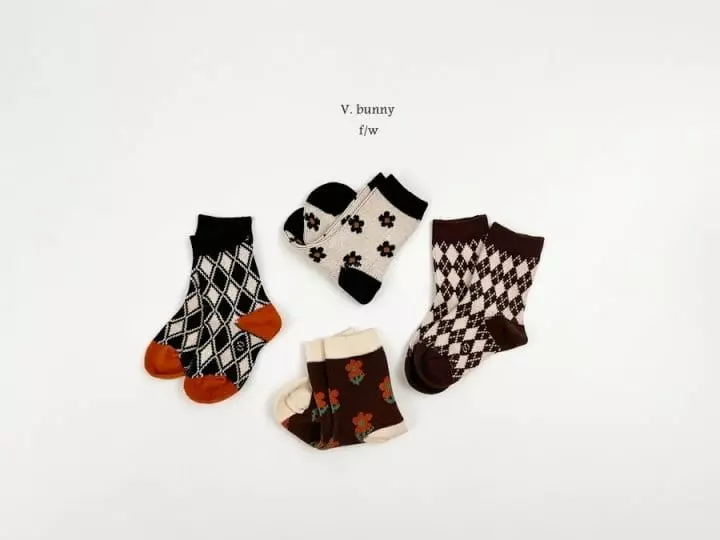 V Bunny - Korean Children Fashion - #childrensboutique - Nutella Socks Set - 10