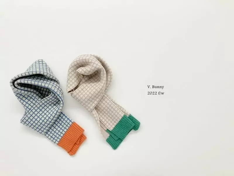 V Bunny - Korean Children Fashion - #childrensboutique - Check Color Muffler - 4